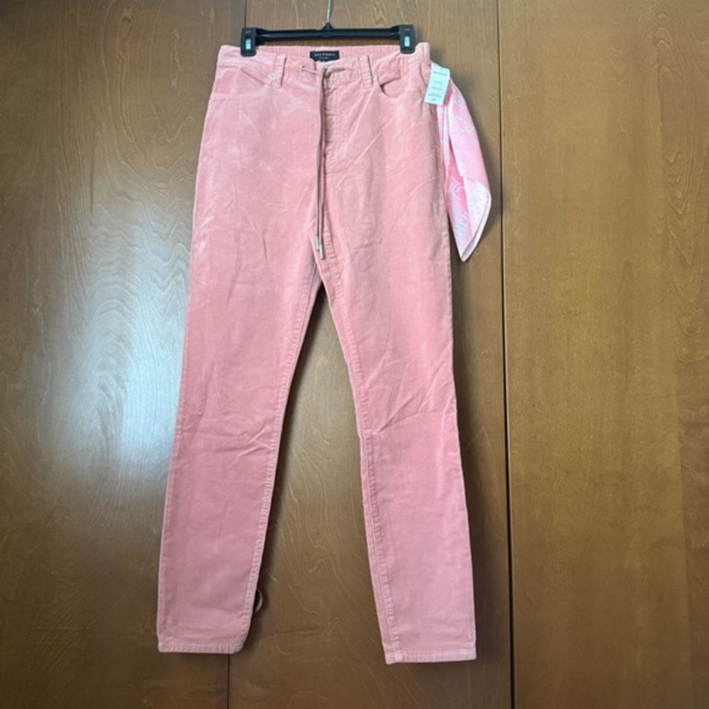 Juicy Couture NWT Terra Cotta Newport Drawstring Corduroy Skinny w/Scarf Sz 27